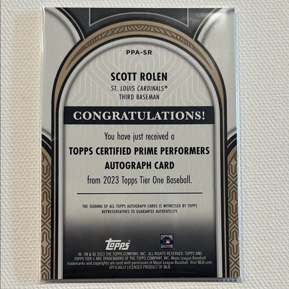 2023 Topps Tier One Prime Performers Autograph Scott Rolen 172/199 #PPA-SR - Picture 3 of 3